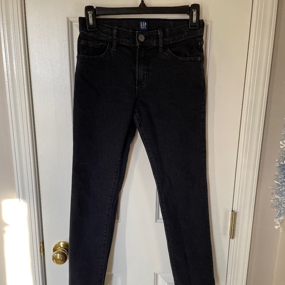 Gap Black Denim Jeans with Adjustable Waist Slim Fit Boys Size 10 Regular - Picture 2 of 8